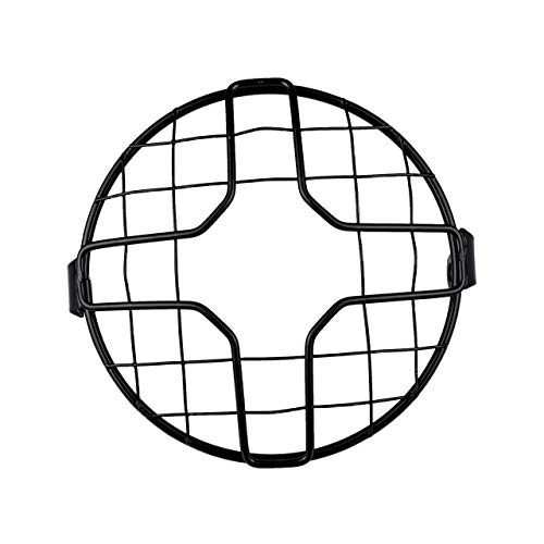 TUINCYN Motorcycle 7 Inch Headlight Grille Black Retro Motorcycle Side Mount Head Lamp Cover Protector Mask Mesk 175mm for Motorcycles Cruiser Chopper Bobber Old School Cafe Racer(Pack of 1)