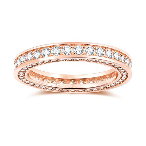 925 Sterling Silvers Cubic Zirconia Eternity Engagement Wedding Band Width 3MM Size 4-122