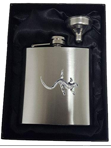 Flasque en acier inoxydable flacon de poche étanche avec bouchon lézard C8