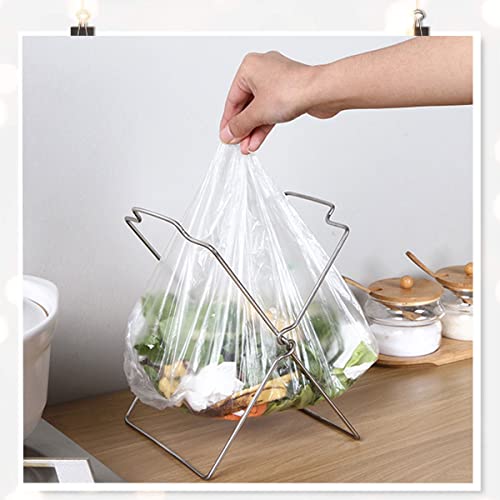 Müllsackständer Klappbar Müllbeutelhalter Küchenarbeitsplatten Müllsackhalter - Tragbar Müllbeutel Halter aus Metall, zum Aufhängen von Abfälle, für Küche Wohnzimmer Camping Picnick Garten. 2 Stück - Image 7