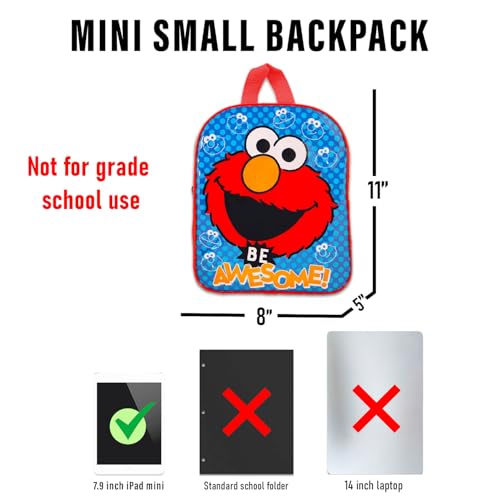 Elmo Mini Backpack and Lunch Box Set - Bundle 11" Sesame Street School Bag, Lunch Bag, Stickers, Water Bottle, More | Elmo Mini Backpack for Toddlers4