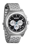Nixon Time Teller Chrono A972-100m Reloj cronógrafo analógico Resistente al Agua (Esfera de Reloj de 40 mm, Correa de Acero Inoxidable de 20-18 mm), Cromo/Negro/Cromo Sunray, Talla única, Time Teller