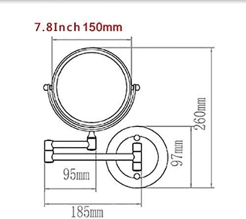 Makeup Mirror Makeup Mirror Bathroom Bathroom Mirror Custom Folding 10 Magnifying Glass Metal Mirror High-end/Bronze / 7.8inch image 3