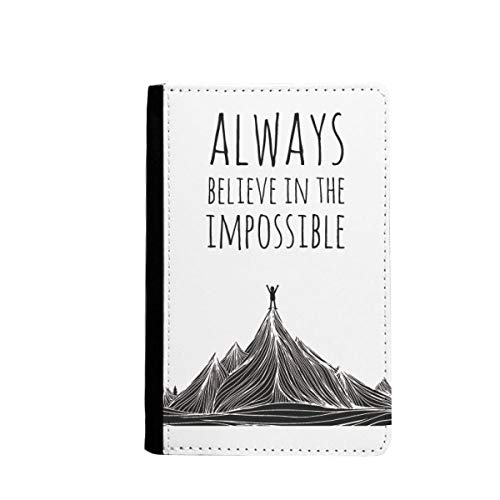 Porte-passeport avec citation inspirante Believe Impossible étui chic