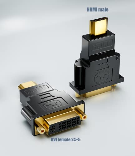 Berlat Dvi To Hdmi Adapter,Dvi Female To Hdmi Male Adapter Bi-Directional Dvi-I 24+5 Port Converter Gold-Plated, Support 1080P, 3D For Ps3,Ps4,Tv Box,Blu-Ray,Projector,Hdtv #TOP1