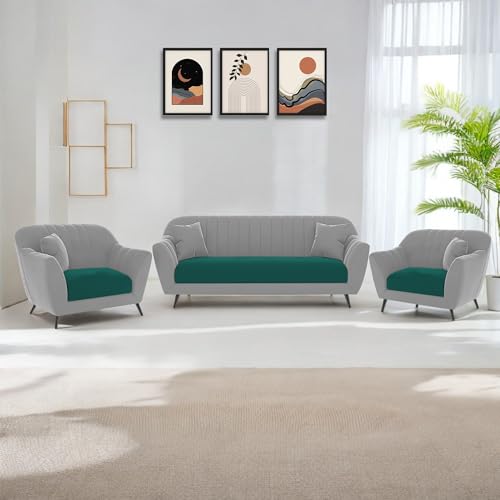Image of Atticus 3+1+1 Seater Sofa Set for Living Room (Pine Grey Colour) Premium Fabric Sofa