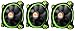 Thermaltake Riing 12 LED Ventilatore, 3 Pezzi, Verde