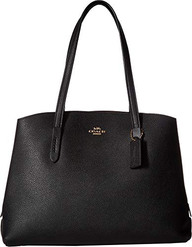 COACH Polished Pebble Leather Charlie 40 Black/Gold One Size