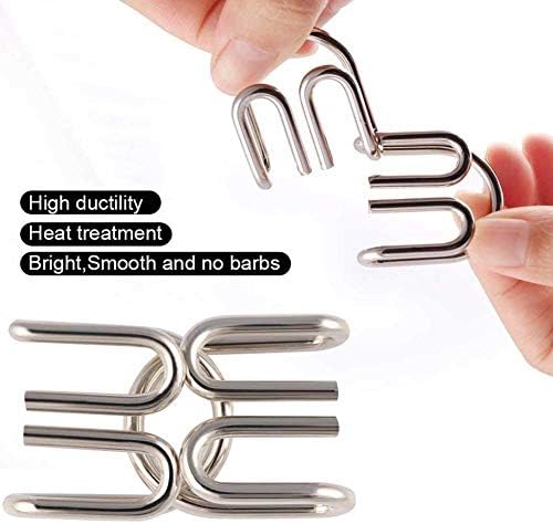 16 Pcs Metal Wire Puzzle, Unlock Interlock IQ Test Game, Magic Trick Toy Gift for Kids and Adults 2 41Kh w cUDL. AC