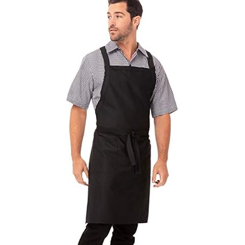 Chef Works Black Cross-Back Bib Apron Cover