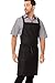 Chef Works F35 Cross-Back Bib Apron, Black