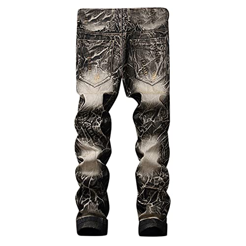 Mens Vintage Jeans Slim Fitness Button Zipped Waist Pants Boys Fashion Ripped Jeans Casual Streetwear Denim Pants3