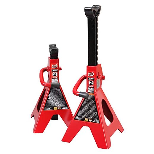 BIG RED T42002 Torin Steel Jack Stands: 2 Ton (4,000 lb) Capacity, Red, 1 Pair