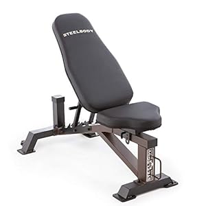 Steelbody Deluxe 6 Position Utility Weight Bench for Weightlifting and Strength Training STB-10105, Black-Brown