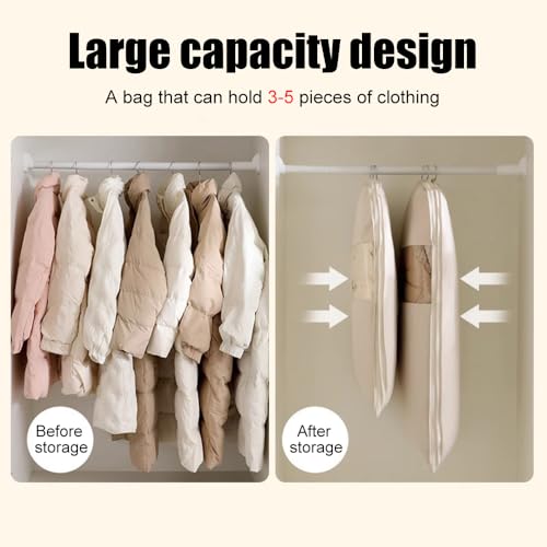 Hanging Garment Bag,Polyester Clothes Covers for Clothes Shirt Jacket Suit Sweater Winter Coat Storage (58 * 130cm) 6