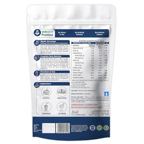 Image of Skimmed Milk Powder - Pure & Natural | High Protein, Fat-Free Dairy Milk Powder | No Preservatives | Instant Mix for Tea & Coffee | 750 g