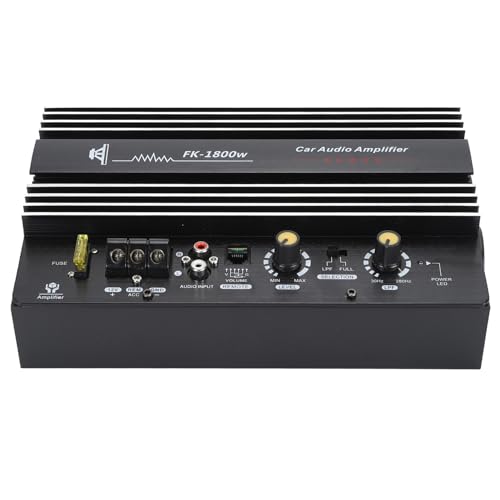 12V 1800W Car Audio High Power Amplifier Board, Powerful Bass Subwoofer Board, Exposed Amplifier Board with Cooling for 8 to 12 Inch Woofer Dual Voice Coil Speakers