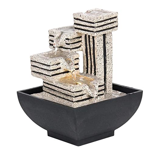 Fonte de água de mesa de 4 camadas Fonte de ornamental em cascata de cachoeira internas para sala de
