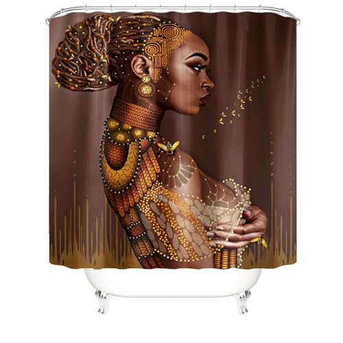 Badezimmerteppich Braune Frau Badteppich rutschfest Waschbar Badgarnitur 4 Teilig – Badematte Set Mit Wc-Vorleger Und Badematte,Teppich Badezimmer Für Sicherheit Und Komfort Im Bad 45X75Cm – Bild 4