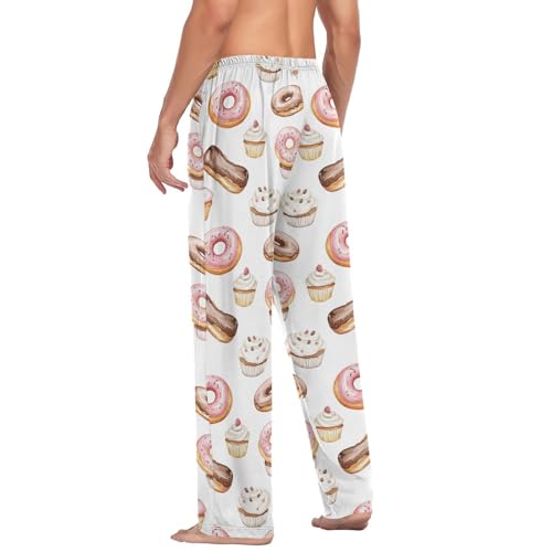 vvfelixl Mens Pajama Pants Cartoon Donuts Men's Pajama Bottoms Sleep Lounge Pj Pants for Men Drawstring Pockets S-XXL4