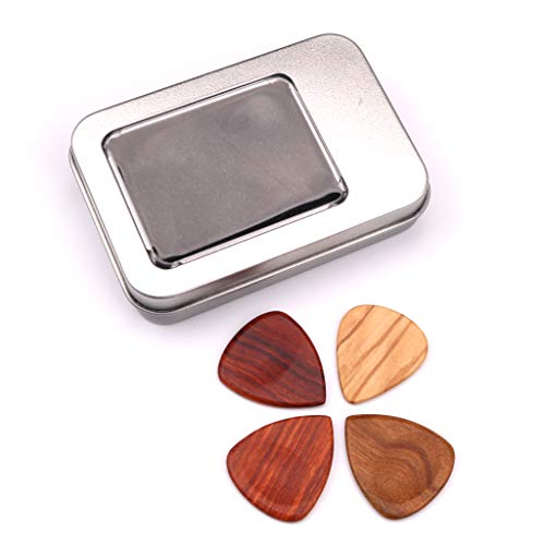 HOTEU Lot de 4 médiators en bois pour guitare acoustique, électrique, bois 2.7 * 3.2 * 0.25cm (The guitar pick) silver - Les Beatles, Paul McCartney, John Lennon, RIngo Starr, George Harrison HOTEU Lot de 4 médiators en bois pour guitare acoustique, électrique, bois 2.7 * 3.2 * 0.25cm (The guitar pick) silver – Image 4