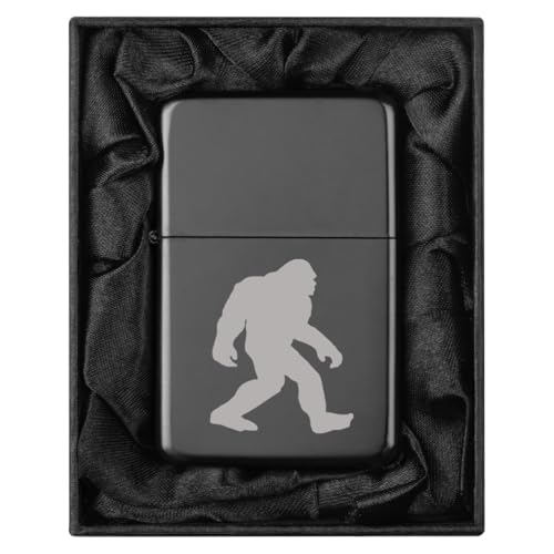 Encendedor en caja de regalo forrada en seda negra Bigfoot Sasquatch miniatura 1