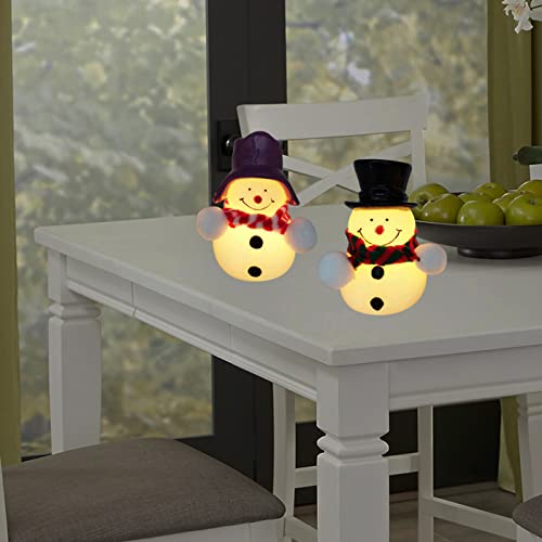 Mxtclm Flickering Christmas Led Flameless Snowman Candle Light Battery Operated With 6 Hours Timer Real Wax Home Holiday Indoor Decoration Candle Novelty Gift Candle Pack Of 2 thumb #4
