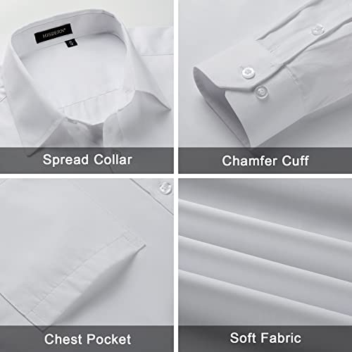 Image of HISDERN Mens Dress Shirt with Tie Pocket Square Set Classic Button Down Shirt Matching Tie Long Sleeve Shirts