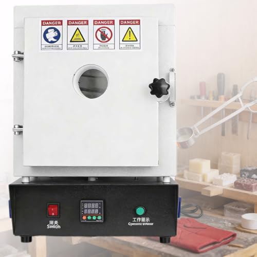 Azcabjie Horno De Mufla Eléctrico De Alta Temperatura De 1150 ℃ con Control Pid Y Ventana De Observación, Horno De Laboratorio E Industrial para Tratamiento Térmico Y Odontología