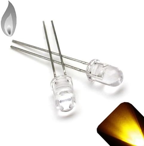 5mm Round Top Yellow/Gold Candle/Flicker LED - Super Bright (Pack of 50)