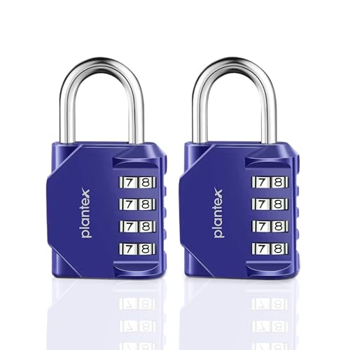 Image of Plantex Number Lock /4 Digit Combination Lock /Zinc Alloy Locks for Luggage /Locks for Travel Bags /Locks for Cabin Luggage /Travel Essentials - Pack of 2 (Blue)