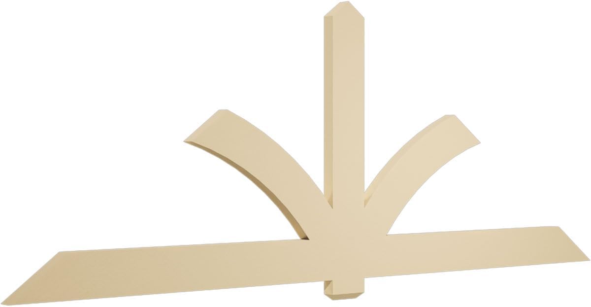 108"W x 40 1/2"H x 2"D x 6"F, 9/12 Pitch, Redmond Signature Urethane Gable Bracket, Primed Tan