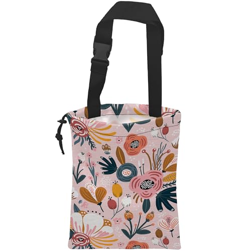 Image of Car Trash Bag Creative Floral Car Garbage Bag Hanging Car Trash Can for Back Seat with Drawstring, Waterproof Garbage Bags for Car Accessories Vehicle Travelling Camping Outdoor