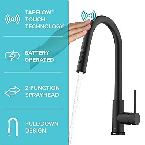 KRAUS Oletto Contemporary Single-Handle Touch Kitchen Sink Faucet with Pull Down Sprayer in Matte Black, KTF-3104MB - image 2