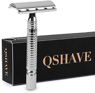 Qshave - Men or Women Short Handle Classic Double Edge Lighter Travel Safety Shaving Razor, 1 Pc