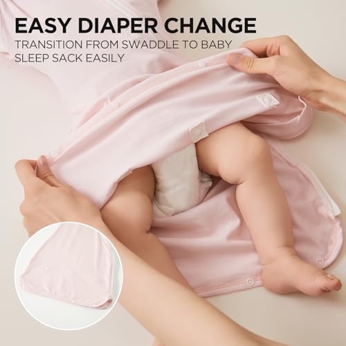 Image of Duomiaomiao 2 Pack Baby Transition Swaddle Blanket, Snap Arms Up Baby Sleep Sack for All Seasons, 100% Cotton Baby Essentials for Newborn Boys Girls 0-6 Months, Gray & Dinosaurs