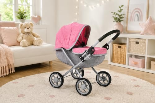 Cochecito de muñecas Lilli rosa melange para niñas pequeñas 3
