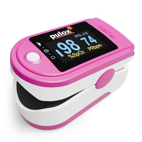 Pulox PO-200 Solo Pulsoximeter Pink zur Messung von SpO2, Puls und PI