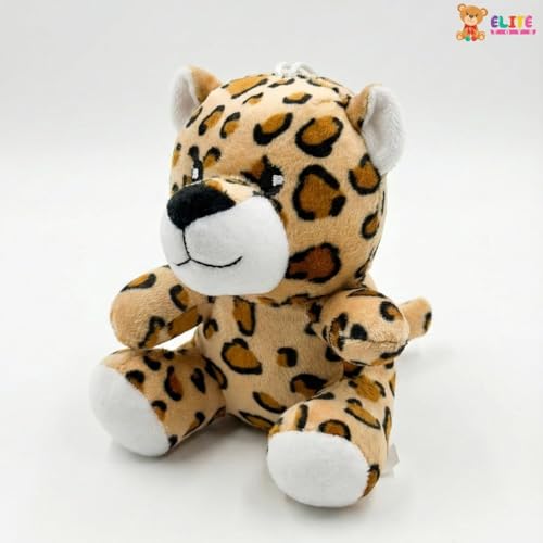 Image of ELITE CREATIONS Leopard Soft Toy 14 cm | Cute Leopard Plush Stuffed Animal | Mini Cuddly Wild Animal Toy for Kids Boys Girls | Birthday Return Gift Kids Toy