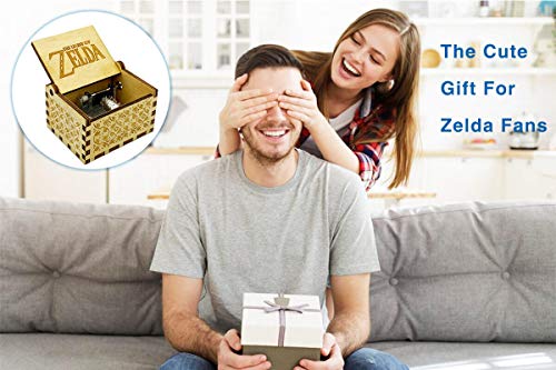 The Legend Of Zelda Music Box Wood Hand Crank, Wooden Antique Engraved Carved Crafts Zelda Theme Mini Musical Boxes Gifts For Wedding, Valentines, Christmas, Birthday, Play: Song Of Storms(Brown) #TOP5