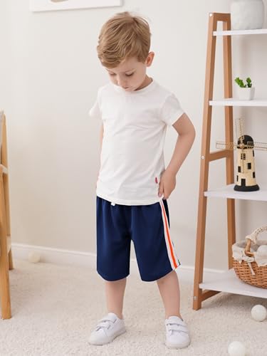 4 Pack Boys Shorts Toddler Boys Athletic Basketball Shorts Clothes Kids Mesh Active Quick Dry Gym Sports with Stripe4