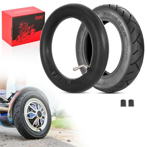 RUTU Heavy Duty 10x2/10x2.125 Tire and Inner Tube - 45° Valve Compatible with Smart Electric Balance Scooter Bike, Bicycle, Tricycle, Stroller Replacement Wheels - For 10-inch Tires with 6-inch Rims
