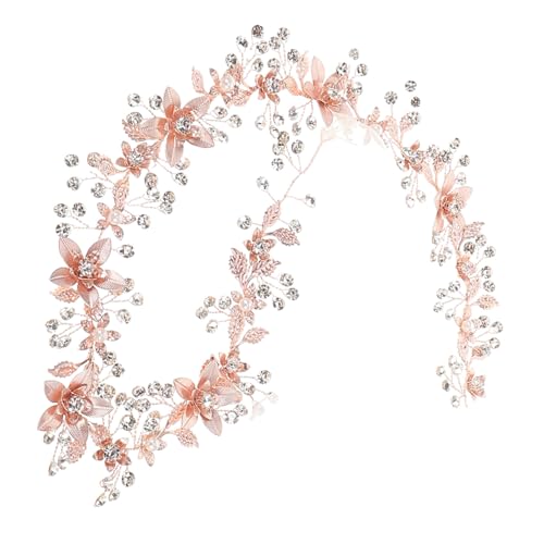 Rose Gold Bridal Waistband with Crystal Flower Accent Handmade Wedding Dress Belt for Brides and Bridesmaids Cloth Sash Accessory for Formal Occasions and Parties