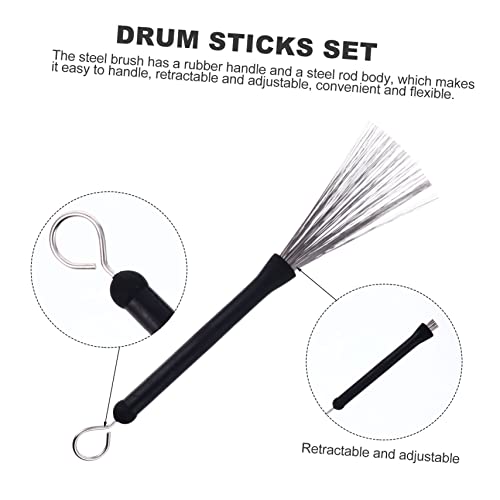 Set de Baquetas de Cepillo de Acero para Instrumentos de Percusión con Bolsa de Almacenamiento para Músicos miniatura 4
