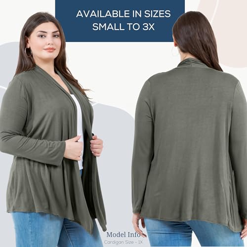 Image of Azules Long Sleeve Womens Cardigan, Thin Flowy Rayon Sweater Lightweight Cardigan for Casual or Dressy Outfits