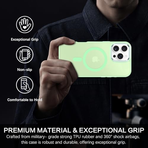 Image of BENTOBEN for iPhone 16 Pro Case [Compatible with Magsafe] Magnetic Matte Phone Case iPhone 16 Pro Translucent Slim Thin Shockproof Women Men Protective Cover Cases for iPhone 16 Pro 6.3 inch, Matcha Green