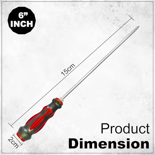 Image of GLUN 2 in 1 Screwdriver Hammer Head, Rubberised Handle Grip with Hammer Head 6 Inch 2 Shape Phillips, Flathead Screwdriver with Magnetic Tip