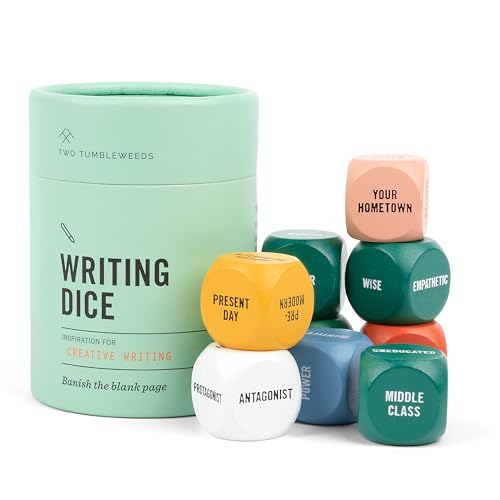Two Tumbleweeds Writing Dice Set of 9 for Story Inspiration for Writers to Overcome Creative Block...
