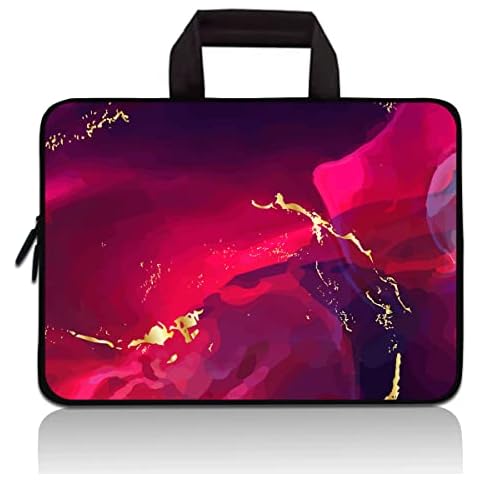 11" 11.6" 12" 12.1" 12.5" inch Laptop Carrying Bag Chromebook Case Notebook Ultrabook Bag Tablet Cover Neoprene Sleeve Fit Apple MacBook Air Samsung Google Acer HP DELL Lenovo Asus (Red Marble) Cover