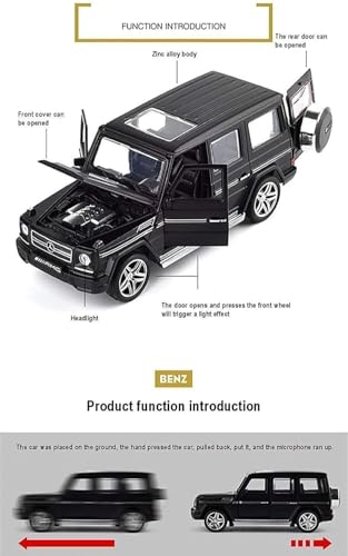 Image of Bebbly 1:32 Scale Mercedes Benz AMG G65 Toy Car | Metal Pullback Diecast Car for Kids with Openable Doors, Sound, Light Effects Toy for Car Enthusiasts (Color As Per Available),black